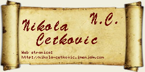 Nikola Ćetković vizit kartica